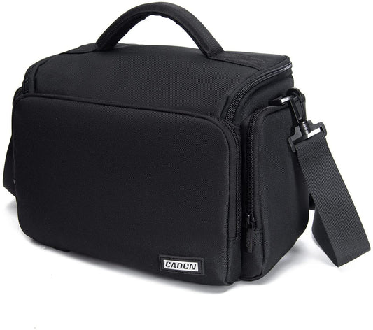Compact Camera Shoulder Crossbody Bag Case Compatible for Nikon, Canon, Sony SLR/DSLR Mirrorless Cameras and Lenses Waterproof (1.0 L, Black)
