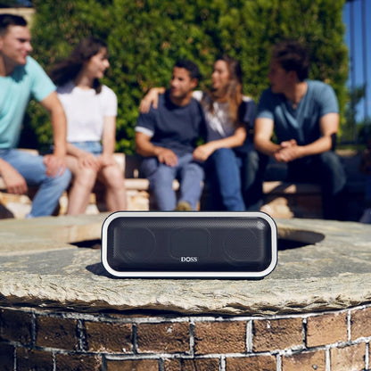 Bluetooth Speaker,  Soundbox Pro+ Wireless Pairing Speaker with 24W Stereo Sound, Punchy Bass, IPX6 Waterproof, 15Hrs Playtime, Multi-Colors Lights, for Home,Outdoor-Black