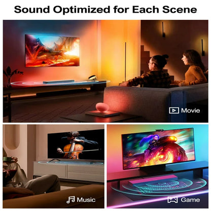 Sound Bar for Smart TV with Subwoofer, 160W 2.1Ch PC Soundbar for Game, Bass Boost, Bluetooth 5.3 Surround Sound Home Audio Speaker Work with HDMI ARC, Ultra-Slim Nova S40