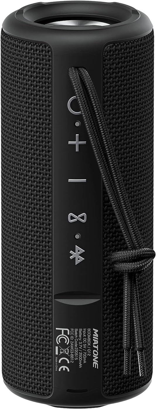 Bluetooth Speakers, Waterproof and Portable Outdoor Wireless Speaker (Black)